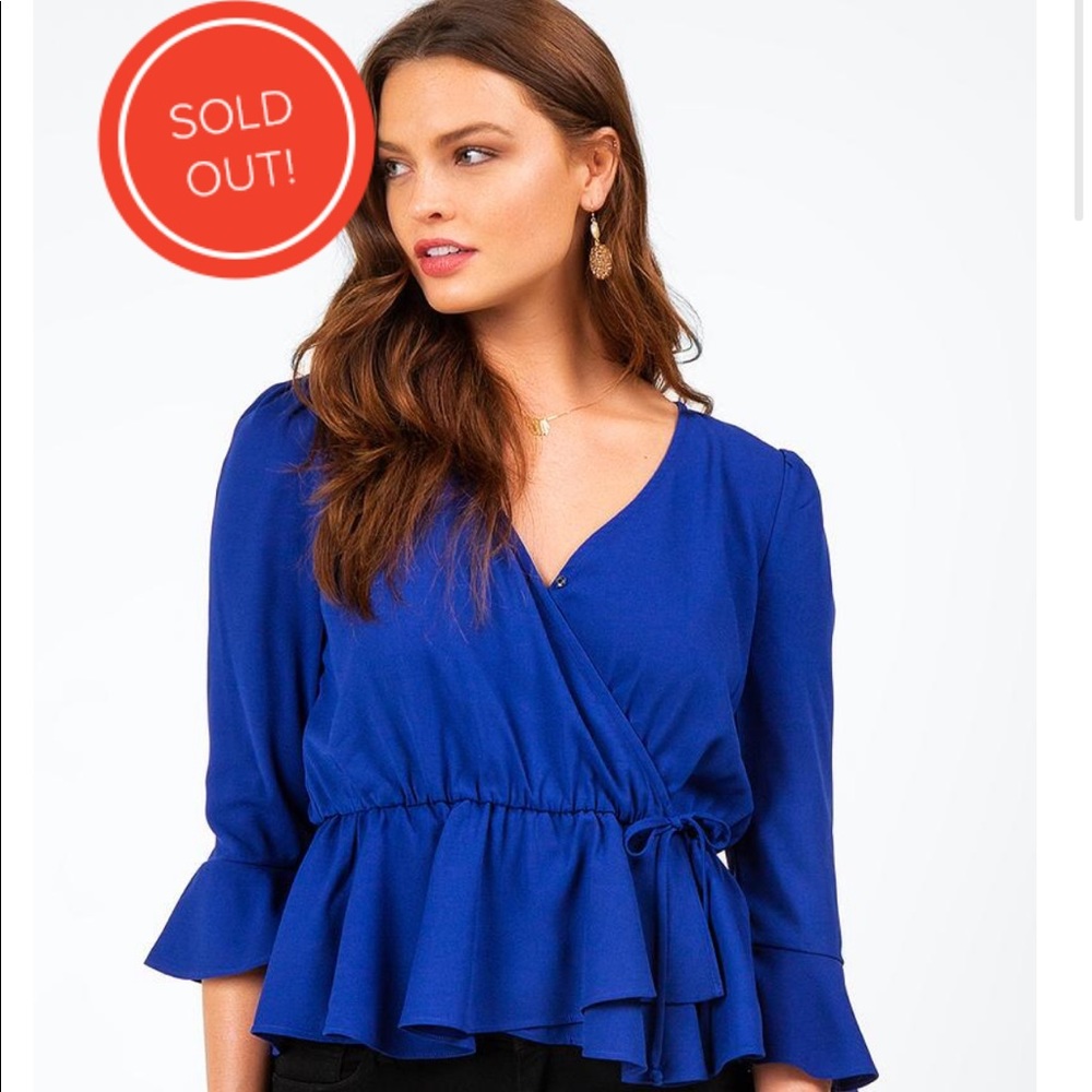 Francesca’s wrap top, mint